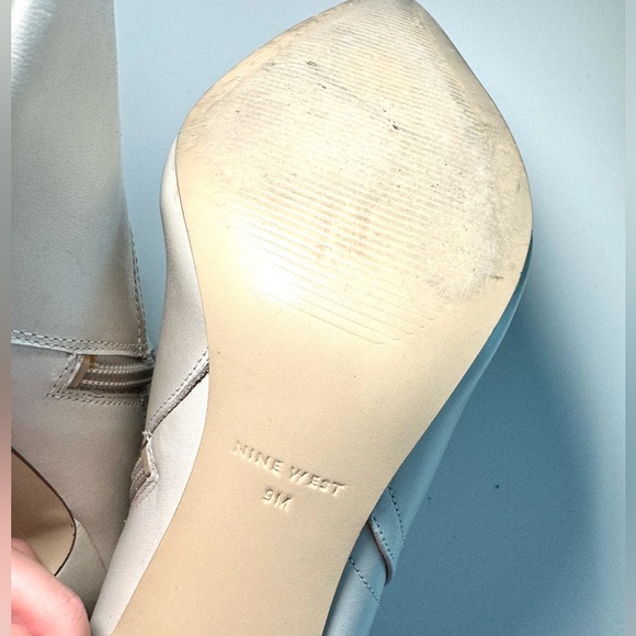 Nine West white white ankle leather booties - Picture 5 of 6